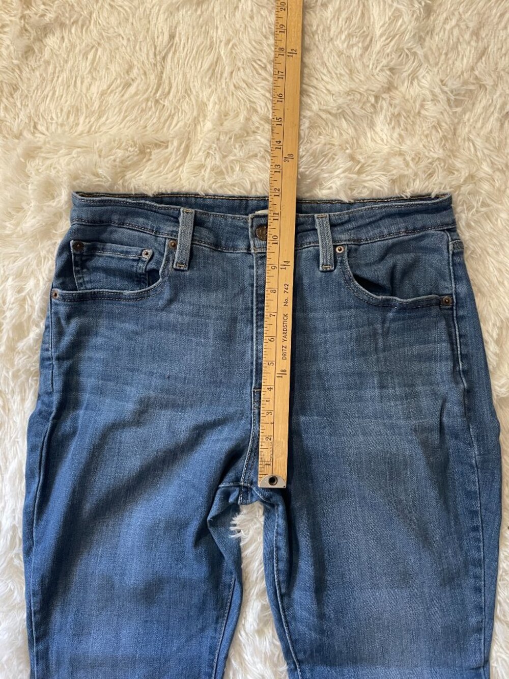 Levi's 726 High Rise Flare Jeans in Medium Blue Wash - Picture 9 of 11